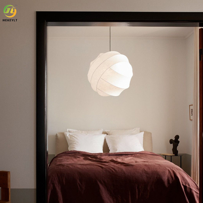 โคมไฟระย้าผ้าไหมเรียบง่าย Wabi-Sabi สำหรับห้องนั่งเล่น ห้องนอน ห้องรับประทานอาหาร