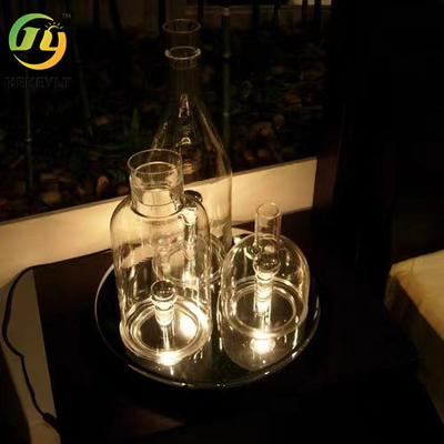 โมเดิร์น นอร์ดิก LED โต๊ะไฟ ห้องนั่งเล่น บาร์ สร้างสรรค์ กระป๋องแก้ว