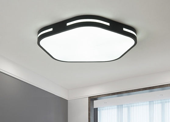 โคมไฟเพดาน LED อะคริลิคสีดำ / ขาว 380 * 60 มม. 30 วัตต์สำหรับห้องนอน