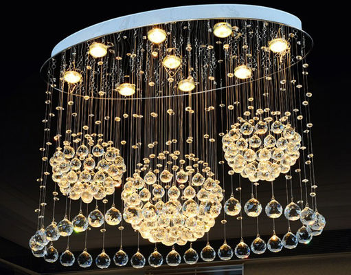 โคมไฟแขวนคริสตัลโมเดิร์น LED สุดหรูสำหรับตกแต่งบ้าน