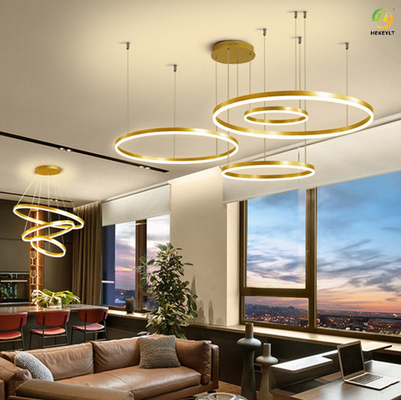 Mirror Titanium LED ไฟวงแหวนทันสมัยทันสมัยสำหรับบ้าน / โรงแรม / โชว์รูม