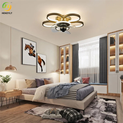 พัดลมเพดาน LED โลหะแบบฝังสีทอง / สีดำแบบบูรณาการ 48W สำหรับห้องขนาดเล็ก