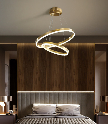 โลหะ LED โมเดิร์นแหวนแสงสำหรับห้องนั่งเล่นห้องนอน