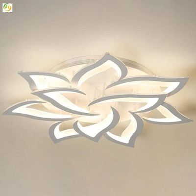 ห้องนอนศิลปะอะคริลิคโคมไฟเพดาน Led ทันสมัยเรียบง่ายตกแต่งดอกไม้สีขาว