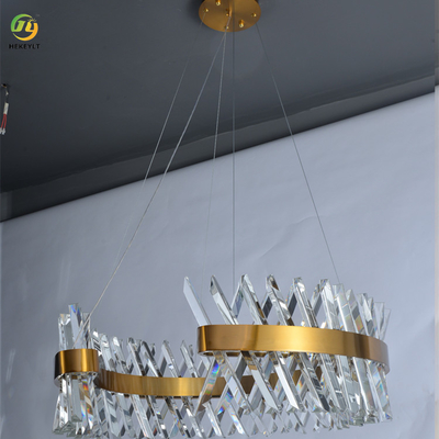 LED Clear 1 เมตร Modern Ring Light Luxury Living Room Crystal Chandelier