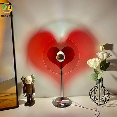 โคมไฟตั้งโต๊ะ Led ข้างเตียงหัวใจรักสีแดงสำหรับห้องนอนตกแต่งบรรยากาศโรแมนติก