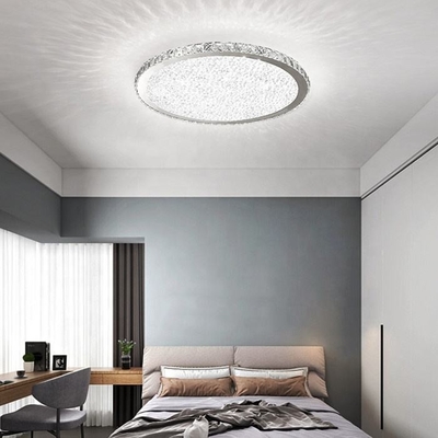 ห้องนอนรับประทานอาหารไฟเพดาน LED สแตนเลสโคมไฟเพดานทรงกลมใสคริสตัล