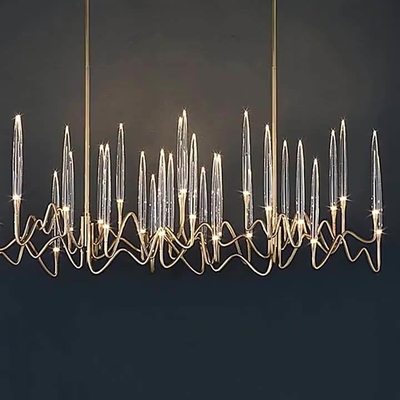 โพสต์ที่ทันสมัยเรียบง่ายสร้างสรรค์โคมไฟคริสตัลศิลปะลูกศรเส้นโคมระย้า