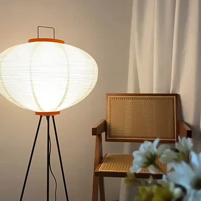 โคมไฟตั้งพื้น LED Metal Art Deco Modern Rice Paper Floor Lamps 120cm X 53cm