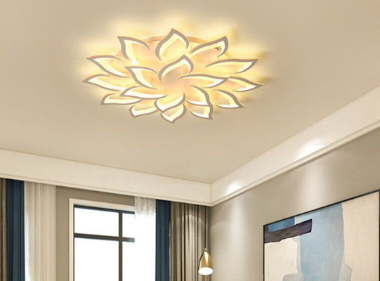 โคมไฟเพดาน LED อะคริลิคแบบแบนหรี่แสงได้สีขาว