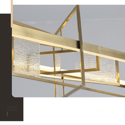 LED Golden Tan ฮาร์ดแวร์ชุบ + โลหะอะคริลิคทรงเรขาคณิต Modern Pendant Light